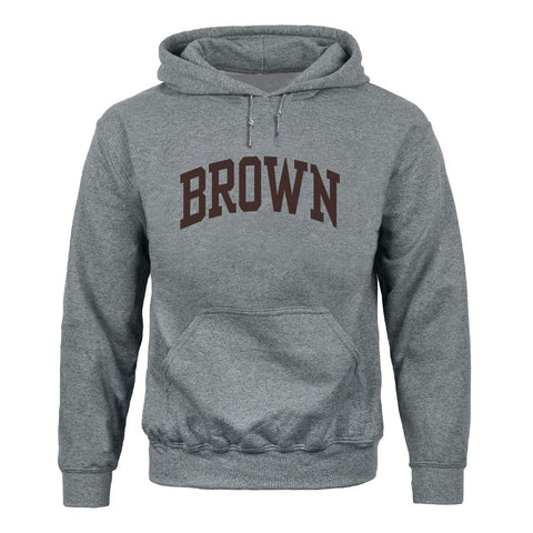 Brown University Essential Hooded Sweatshirt (Heather Grey)