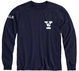 Yale Mascot Long Sleeve T-Shirt (Navy)