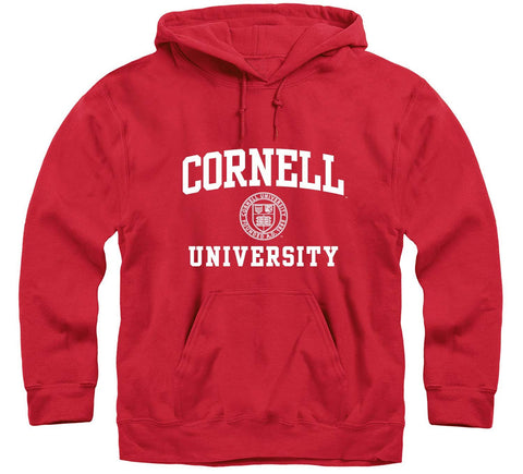 Cornell Crest Hooded Sweatshirt (Red)