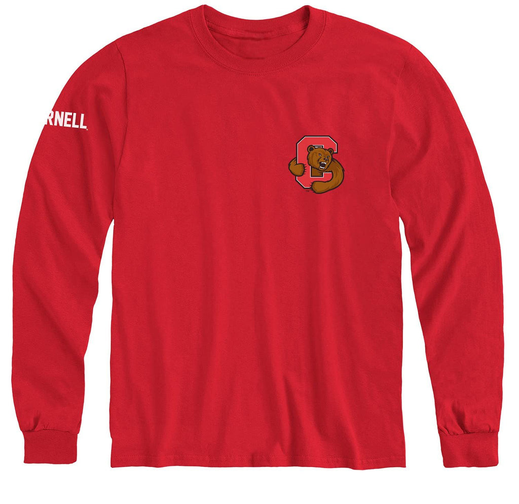 Cornell Mascot Long Sleeve T-Shirt (Red)