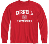 Cornell Crest Long Sleeve T-Shirt (Red)