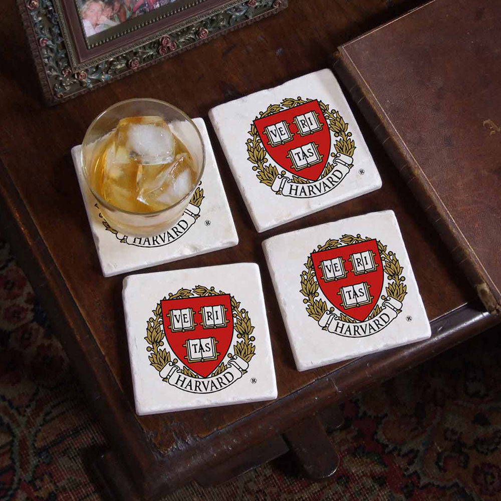 Harvard Crest 4 Coaster Set